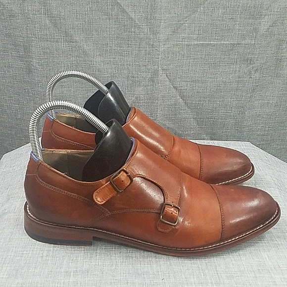 Sweeney London Marston brown leather monk strap Oxford dress shoe men's sz 10M - Picture 4 of 12